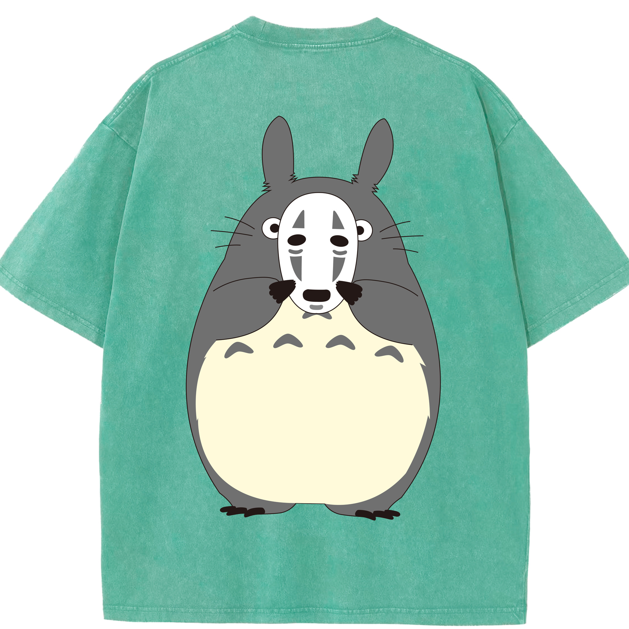 （画像用） となりのトトロ 草壁メイ 草壁サツキ My Neighbor Totoro Satsuki Kusakabe Mei Kusakabe 綿100% ヴィンテージ風 半袖Tシャツ（背面プリント）